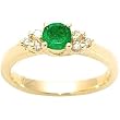 14K Yellow Gold Emerald and Diamond Ring