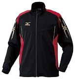 (ミズノ アスレチック)MIZUNO ATHLETIC ウオームアップシャツ A60SB200 A60SB200 96 ブラック×レッド XO