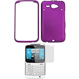 GTMax Purple Hard Rubberized Snap On Case + Clear LCD Screen Protector for  ....