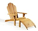JATI GRADE A TEAK ADIRONDACK CHAIR WITH FOOTREST