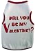 Will You Be My Valentine? Dog Pet Tank T-shirt, White, X-Small