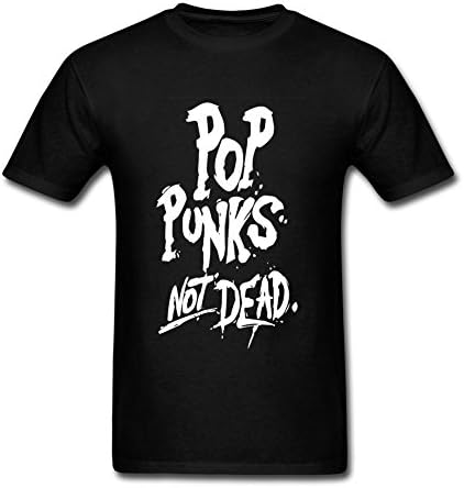 Woquco Pop Punks Not Dead 100% Cotton Graphic Men Tshirt Black