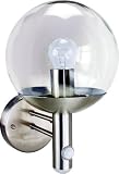 Byron Elro RVS46LA E27 Bulb Stainless Steel Wall Light with PIR Motion Detector and LED Twilight,25w