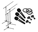 Audio Technica ST90MKII Dynamic Vocal Microphone (3 Pack with Boom Stands, Cables and Clips)