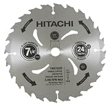 Hitachi 725212B50 7-1/4-Inch 24 Tooth ATB Ripping and Framing Saw Blade with 5/8-Inch and Diamond Knockout Arbor, 50 Pack