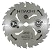 Hitachi 725212B50 7-1/4-Inch 24 Tooth ATB Ripping and Framing Saw Blade with 5/8-Inch and Diamond Knockout Arbor, 50 Pack