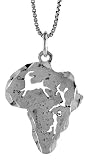 Sterling Silver 15/16 (24mm) Tall Continent of Africa Pendant