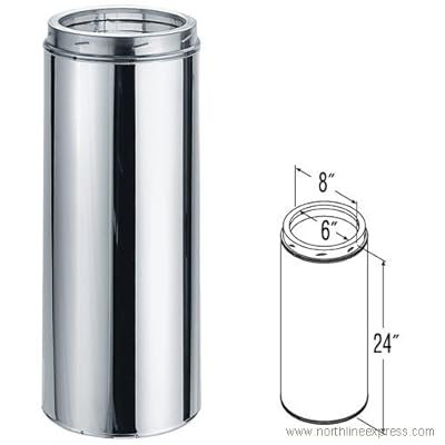 DuraVent 9405 6'' Diameter DuraTech Venting (24'' Chimney Pipe SS),