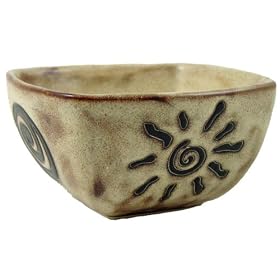 26 Oz. MARA Collectible Stoneware SOUP Salad CEREAL Square BOWL Desert SUN BURST Design by CollectibleXchange