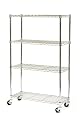 Seville Classics SHE15363 14-Inch by 36-Inch by 54-Inch Dura Style Shelves with Wheels, Chrome