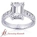 .75 Ct Emerald Cut Diamond Engagement Ring Engraved Vintage SI1 Cut Excellent