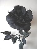 from JustArtificial Artificial Silk Rose Single Stem - 70cm, Black