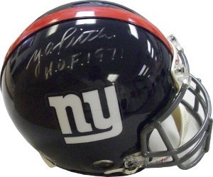YA Tittle Autographed/Hand Signed New York Giants Proline Helmet HOF light sig