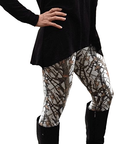 Hunters Camouflage White Tight Leggings - White Camouflage Pattern