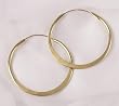 Hammered Brass Hoop Earrings - 1.25 inch