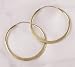 Hammered Brass Hoop Earrings - 1.25 inch