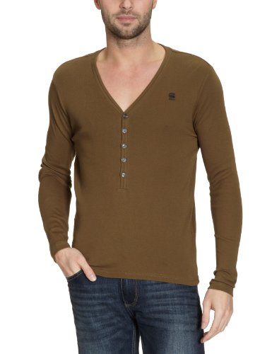 G-STAR Herren Freizeithemd CL ELEANOR V GRANDDAD T L/S - 84904, Gr. 50/52 (L), Gr&uuml;n (wild  Preisvergleich