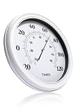 Timex TX3000-1 11.06-Inch Patio Thermometer with Glass Lens and PVC Dial (White)