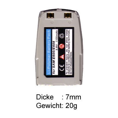 Akku 3,6V 750 mAh Li-Ion f&uuml;r Samsung SGH-E600 Preisvergleich