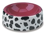 Dog Feeding Bowl Spoon & Mat Set - Black White Multi Print