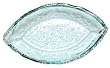 Clear Spanish Recycled Textured Glass Boat Bowl 13 1/4"L x 7 3/4"W x 2.5"H