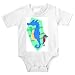 Onesie with seahorse, ocean, blue, fish, swimming