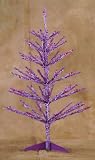 2' Pre-Lit Purple Tinsel Wire Glow Christmas Tree