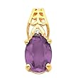 14K Yellow Gold Amethyst and Diamond Pendant