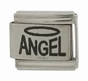SilverBin Angel with Halo Stainless Steel Italian Charm Link