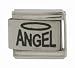 SilverBin Angel with Halo Stainless Steel Italian Charm Link