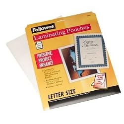 Fellowes 3mm Letter Laminating Pouches, 25 Pack (52005 )