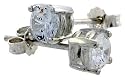Sterling Silver 1/2 Carat Size Brilliant Cut Cubic Zirconia Stud Earrings in Basket Settings