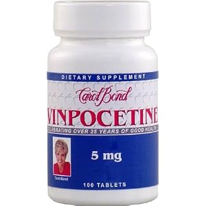 Carol Bond’s Powerful Natural Memory Enhancer Vinpocetine (Treats a Wide Variety of Cerebral Circulatory Disorders Including Memory Problems, Acute Stroke and Motor Disorders) 5 Mg 100 Tablets