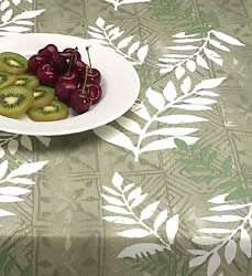 Florida Marketplace Batik Treasures Table Linens GREEN LEAF 52