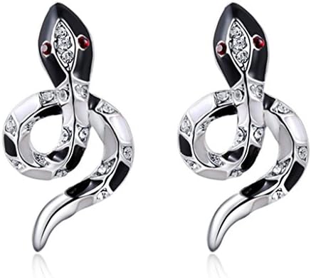 TIDOO Jewelry Fashion Snake Earrings Platinum Gold Plated Genuine Austrian Crystal And Cubic Zicons 100% Man-made Trendy Elegance Dangler Earring Stud Clip Drop For Women,Hot,Best Gift For Lover Party Wedding Anniversary Engagement Valentine's Day And Christmas