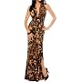 Hot Leopard Halter Evening Gown Sexy Long Maxi Dress