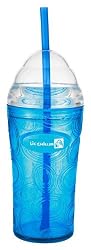 Zak Designs Clear/Turquoise12-Ounce Lil' Chiller with Straw