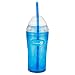 Zak Designs Clear/Turquoise12-Ounce Lil' Chiller with Straw