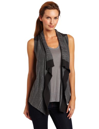 Calvin Klein Jeans Women's Spacedye Sweater Vest, Phantom, Large Images