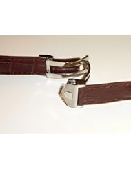 20mm Genuine Leather Brown Color Watch Band Strap with Clasp Fit Omega & Tag Heuer