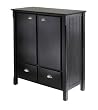 Timber Cabinet with Drawers in Black Finish By Winsome Wood