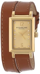 Stuhrling Original Women's 810.SET.02 Audrey Paris Swiss Quartz Gold Tone Wrap-Around Watch with Additional Strap