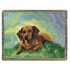 Black Dachshund with Pup Bust Statue