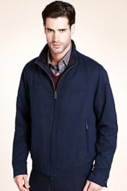 Big & Tall Collezione Mock Suede Bomber Jacket