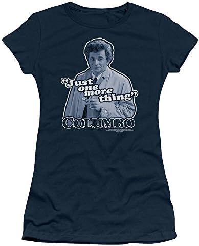 Columbo Just One More Thing Short Sleeve Juniors Sheer Navy Sm