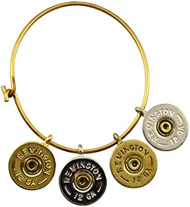 Southlife - Lizzy J's 4 Shotgun Shell Charm Cuff Bracelet, Mixed Metal Plated Round