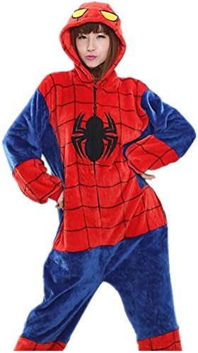 Cartoon Sleepwear Unisex Costume Animal Cosplay One-piece Onesie Pajamas-Spider-Man