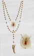Wall Rosary - Our Lady of Guadalupe Centerpiece - Alabaster Beads - 68" Length - IMPORTED FROM ITALY