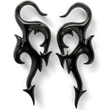 Pair of Black Water Buffalo Horn Hooks - BY22: 10g
