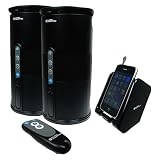 Audio Unlimited SPK-VELO-003 900MHz Wireless Indoor/Outdoor Speakers w/ Remote and Dual Power Transmitter (Black)